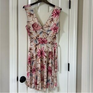 LASCANA s.Oliver Pink Floral Wrap Look Midi Dress NWOT Size 6